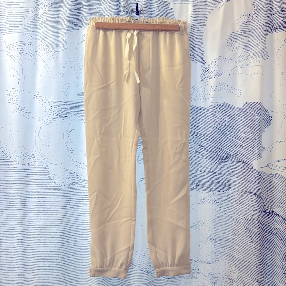 Nili Lotan Pull on Straight Leg Pants Cream Size 4
